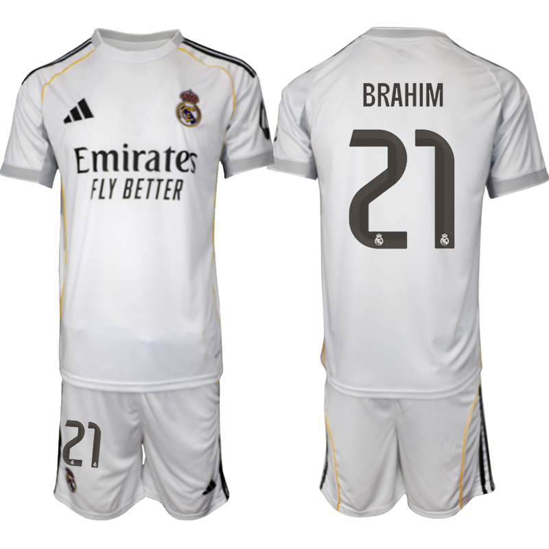 Men 2025-2026 Club Real Madrid home white #21 Soccer Jersey 01->real madrid jersey->Soccer Club Jersey